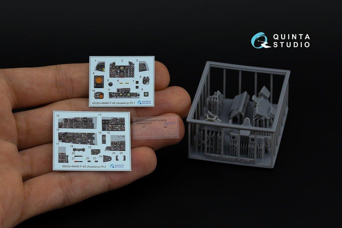Quinta Studio QDS+48490 F-4S Phantom II Intérieur imprimé en 3D et coloré sur papier décalcomanie (Academy) (Petite version) (avec pièces en résine imprimées en 3D) 1/48 – image 2