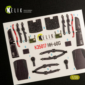 KELIK K35017 HH-60G PAVE HAWK DÉCALCOMANIES 3D INTÉRIEURES POUR MAQUETTE KITTY HAWK 1/35  – image 4