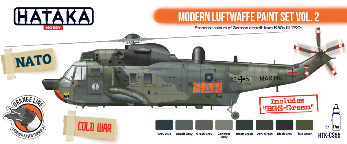 Hataka HTK-CS55 ORANGE LINE – Coffret de peintures Luftwaffe modernes vol. 2, 8 x 17 ml – Bild 2