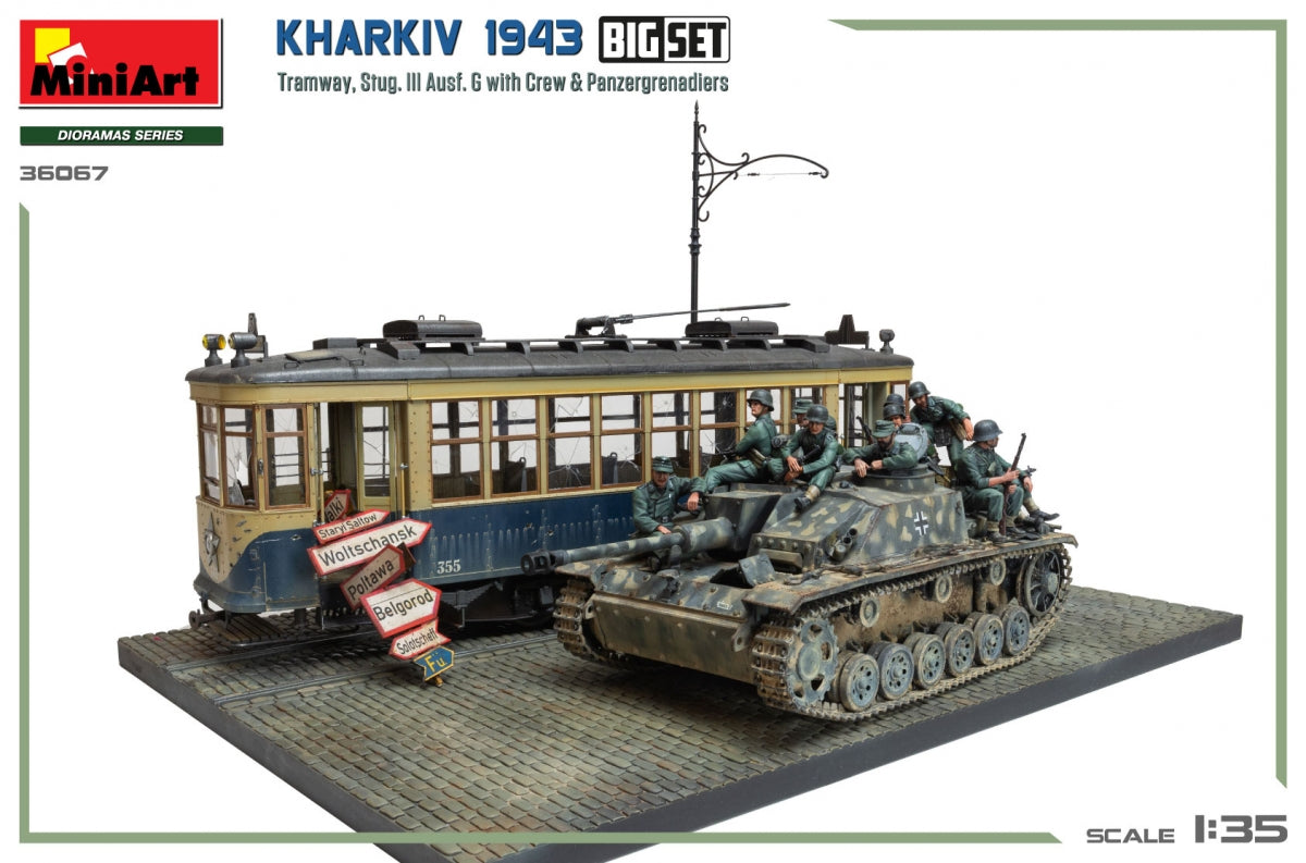 Miniart 36067 Kharkiv 1943 : Tram &amp;amp; Stug. III Ausf. G avec équipage. GRAND ENSEMBLE 1/35 – image 4