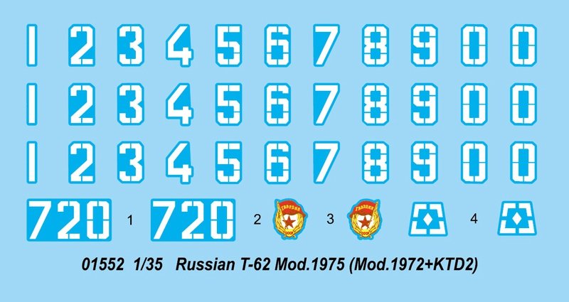 Trumpeter 01552 T-62 russe Mod.1975 Mod.1972+KTD2 – image 2