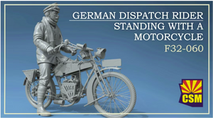 Copper State Models F32-060 Motard de liaison allemand debout avec une moto (moto non incluse) 1/32