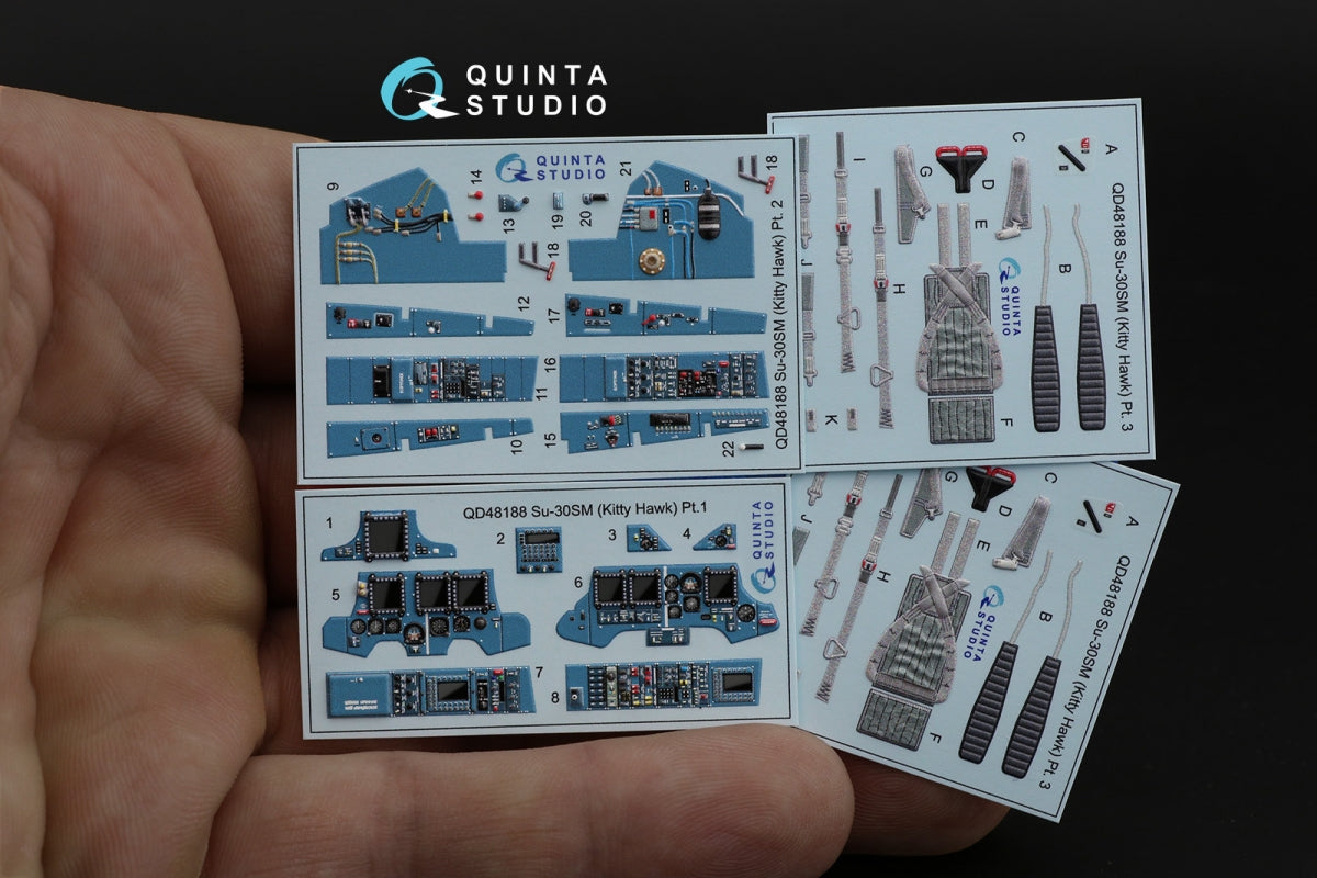 Intérieur coloré imprimé en 3D sur papier décalcomanie Quinta Studio QD48188 Su-30SM (pour kit KittyHawk) 1/48 – image 2