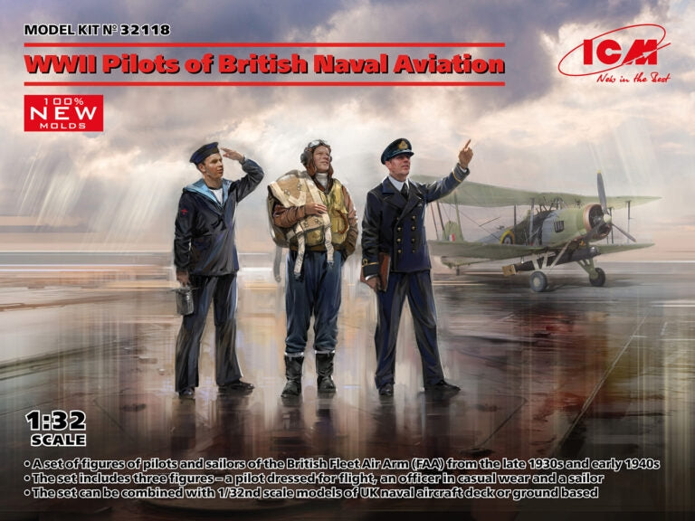 ICM 32118 Pilotes de l'aviation navale britannique pendant la Seconde Guerre mondiale, échelle 1/32