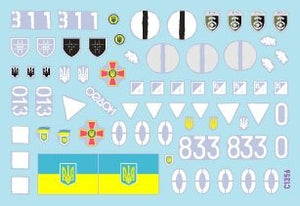 Star Decals 35-C1356 Guerre en Ukraine n° 4 : Mélange de T-64 ukrainiens en 2022. T-64A, T-64B, T-64BV et T-64BM « Bulat ». Insignes génériques inclus. Échelle 1/35. – image 3