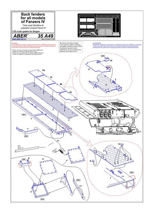 Aber 35A049 Section d&amp;#39;aile arrière pour véhicules basés sur Panzer IV (DRA) (1/35) – image 4