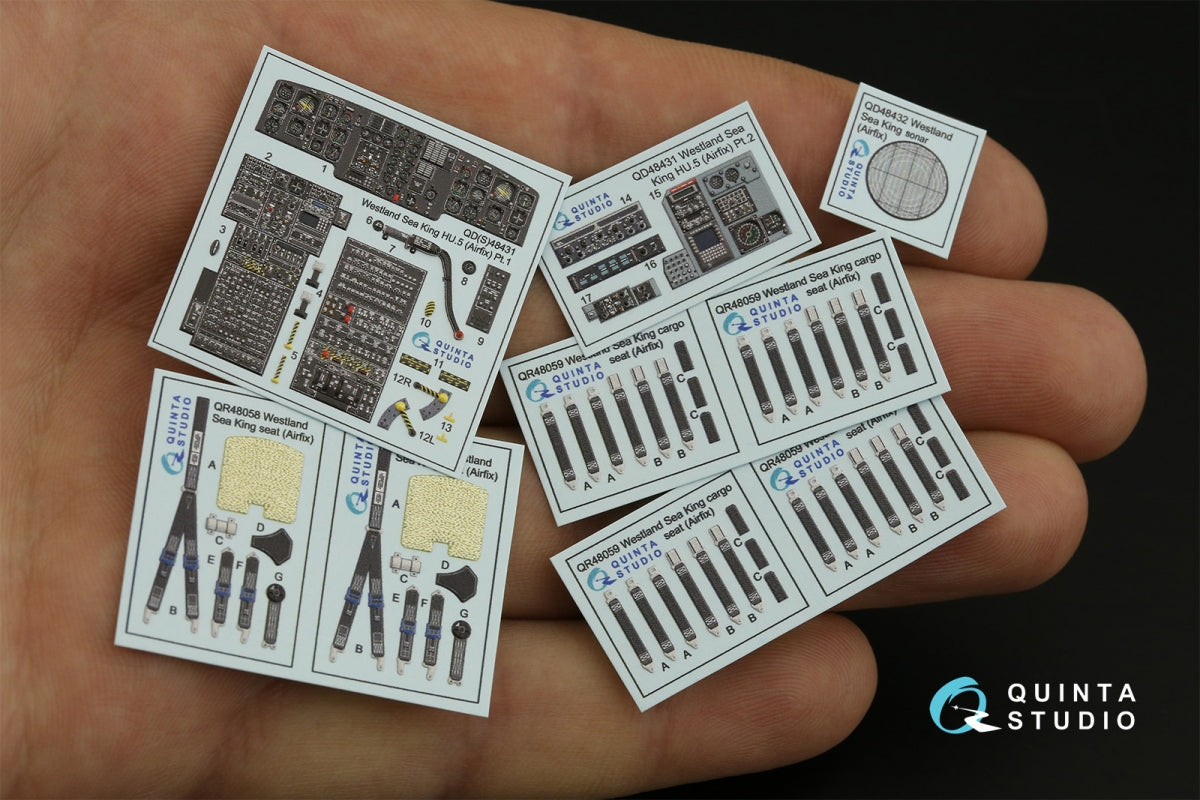 Intérieur imprimé en 3D et coloré sur papier décalcomanie Quinta Studio QD48431 Westland Sea King HU.5 (Airfix) 1/48 – image 3