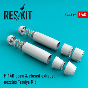 RESKIT RSU48-0069 Buses d&amp;#39;échappement ouvertes et fermées pour maquette Tamiya 1/48 du F-14D Tomcat