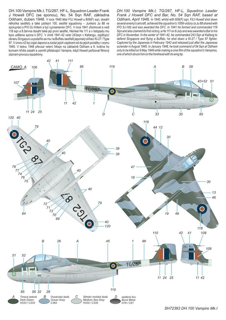 Hobby spécial 72383 DH.100 Vampire Mk. I &amp;#39;RAF, RAAF et Armée de l&amp;#39;Air&amp;#39; 1/72  – imagen 5