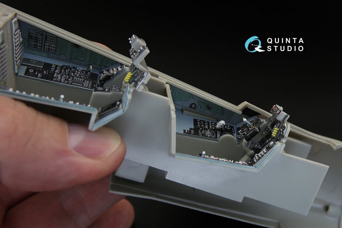 Intérieur imprimé en 3D et coloré sur papier décalcomanie Quinta Studio QD32032 pour F-14A (maquette Tamiya) au 1/32 – image 7