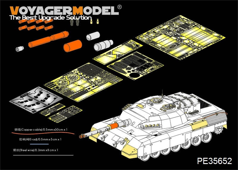 Maquette Voyager PE35652 Char de combat principal Leopard C2 canadien moderne MEXAS pour TAKOM 2003 1/35