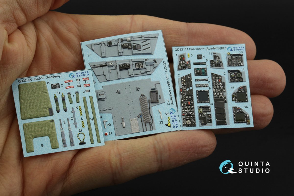 Intérieur imprimé en 3D et coloré sur papier décalcomanie Quinta Studio QD32111 F/A-18A++ (Academy) 1/32 – imagen 2