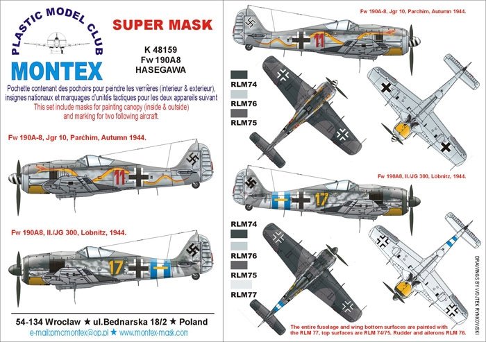 Montex K48159 Fw 190A8 (serpent) 1/48