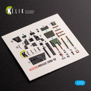 KELIK K72178 Mirage 2000-5F - interior 3D decals for ModelSvit kit 1/72