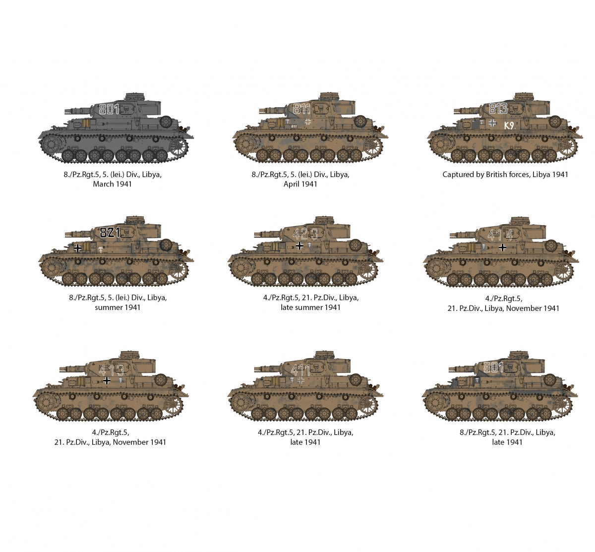 AK Interactive AK35504-B PZ.KPFW.IV AUSF.D AFRIKA KORPS + 5 FIGURINES ÉQUIPAGE DE CHARS ALLEMAND AFRIKA KORPS 1/35 – immagine 19