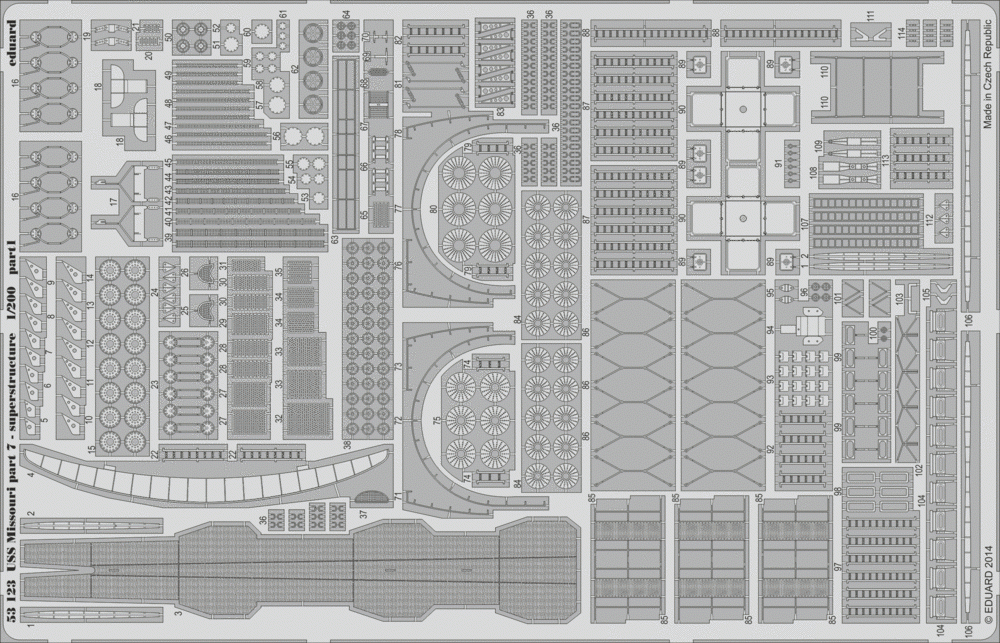 Eduard 53123 USS Missouri partie 7 - superstructure TRUMPETER 1/200 – image 2