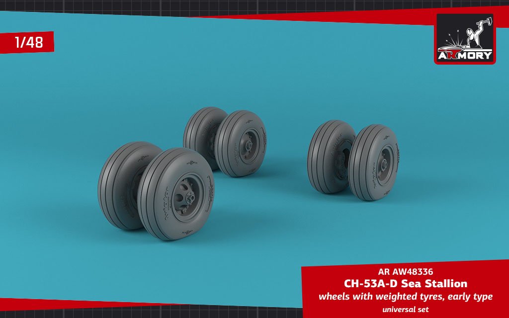 Roues Armory Models AW48336 CH-53 Sea Stallion avec pneus lestés, échelle 1/48 (début) – immagine 4
