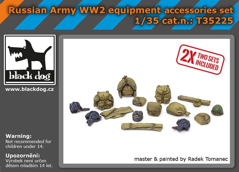 Ensemble d'accessoires d'équipement de l'armée russe de la Seconde Guerre mondiale Black Dog T35225, échelle 1/35 