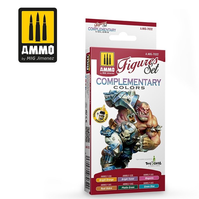 Munitions pour Mig 7032, couleurs complémentaires. Coffret de figurines 6x17 ml