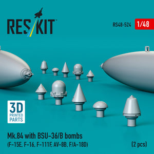 RESKIT RS48-0524 Mk.84 avec bombes BSU-36/B (2 pièces) imprimées en 3D) 1/48  – image 2