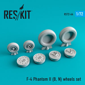 RESKIT RS72-0064 F-4 (B,N) « PHANTOM II » JEU DE ROUES 1/72