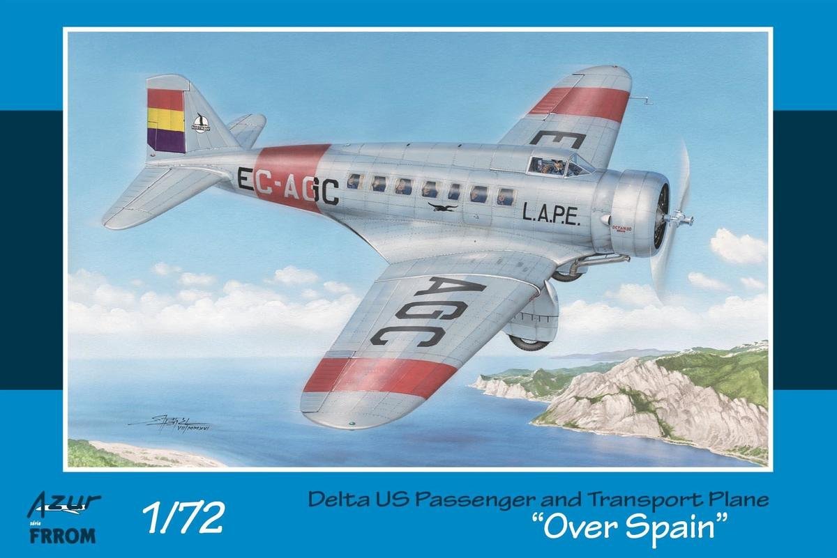 Azur FR0033 Avion de passagers et de transport Delta US au-dessus de l'Espagne (1/72) 