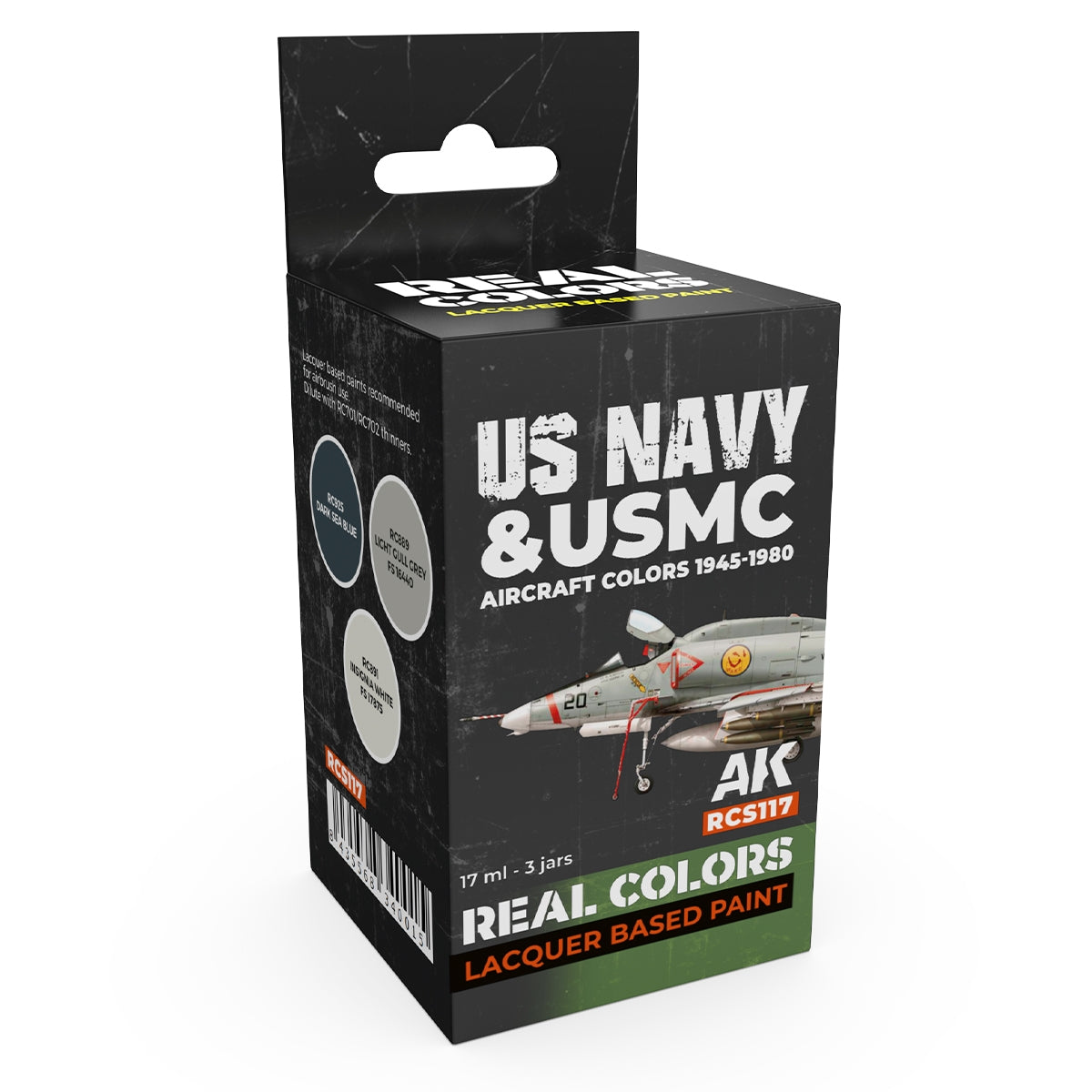 AK Interactive RCS117 US Navy & USMC Aircraft Colors 1945-1980 3x17ml