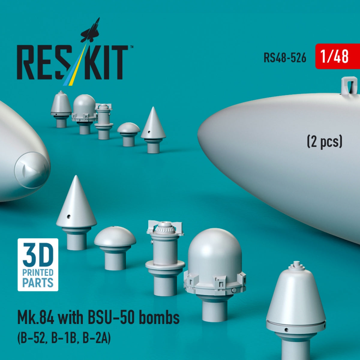 RESKIT RS48-0526 Mk.84 avec bombes BSU-50 (2 pièces) (impression 3D) 1/48 – Bild 2