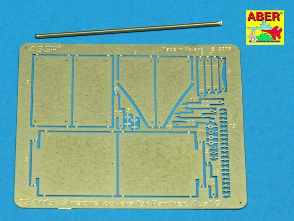 Aber 35A115 Couvertures supplémentaires pour éclats d&amp;#39;obus pour Panther Ausf.G (1/35)
