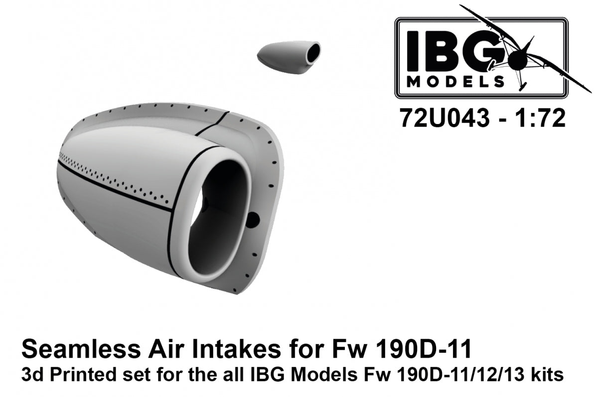 Prises d'air sans soudure IBG 72U043 pour Fw 190D-11/12/13 1/72
