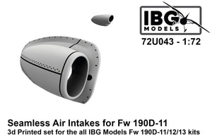 Prises d&amp;#39;air sans soudure IBG 72U043 pour Fw 190D-11/12/13 1/72