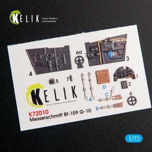 KELIK K72010 BF109-10G INTERIOR 3D DECALS FOR FINE MOLDS KIT 1/72 – zdjęcie 2