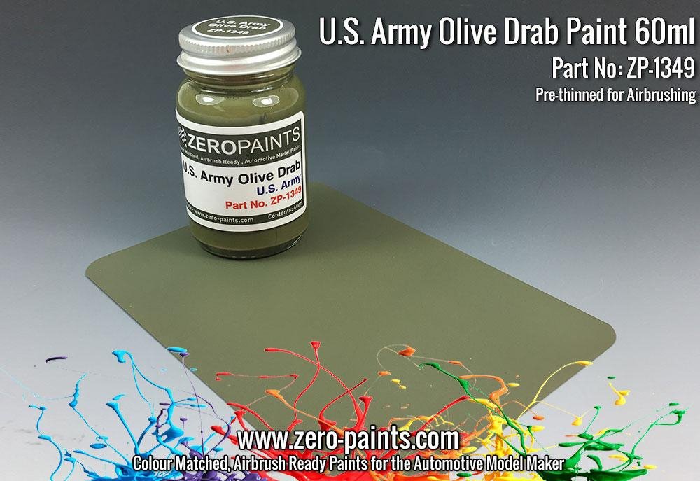 Peinture Zero Paints ZP-1349 Vert olive de l'armée américaine 60 ml