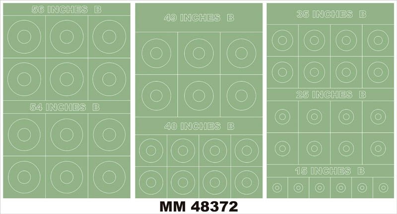 Montex MM48372 Cocardes RAF Type B 56, 54, 49, 40, 35, 25, 15 pouces 1/48