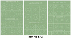 Montex MM48372 Cocardes RAF Type B 56, 54, 49, 40, 35, 25, 15 pouces 1/48