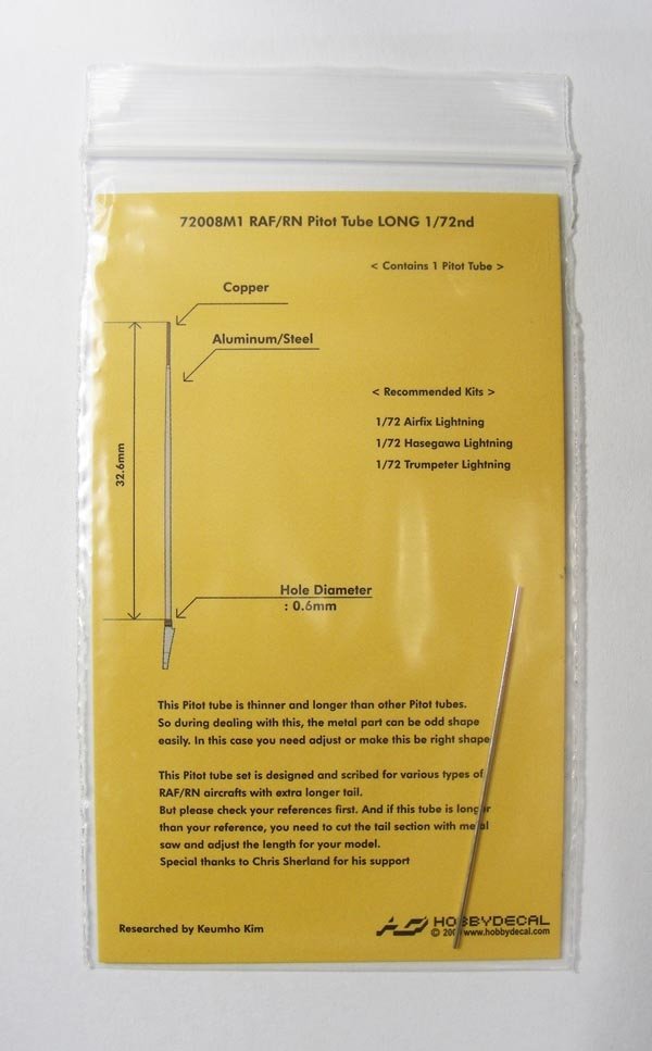 HobbyDecal MT72008V1 Tube de Pitot long RAF/RN 1/72