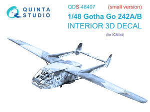 Intérieur coloré imprimé en 3D sur papier décalcomanie (ICM) Quinta Studio QDS-48407 Go 242A-B (petite version) 1/48