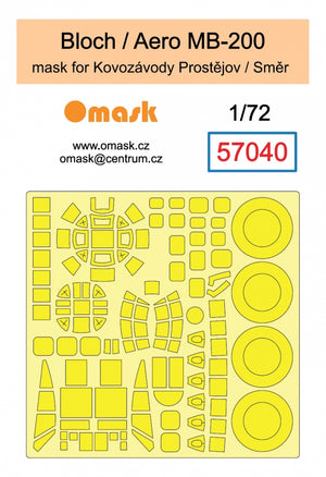 Masque Omask 57040 Bloch / Aero MB-200 (pour Kovozavody Prostejov / Smer) 1/72