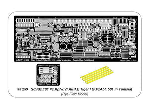 Aber 35259 Sd.Kfz.18 Pz.Kpfw.VI Ausf.E Tiger I (s.PzAbt. 501 en Tunisie) (1/35) – imagen 19