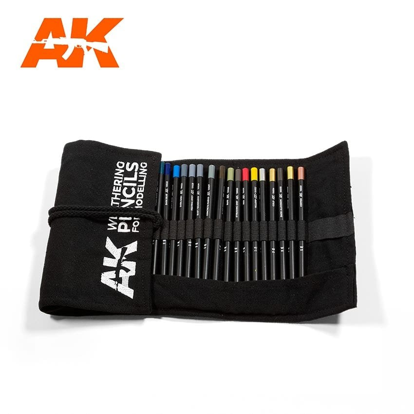 Crayons de vieillissement AK Interactive AK10048, gamme complète, étui en tissu – image 2