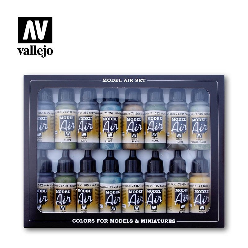 Vallejo 71193 Model Air - RLM Coffret complet 16 pièces x 17 ml