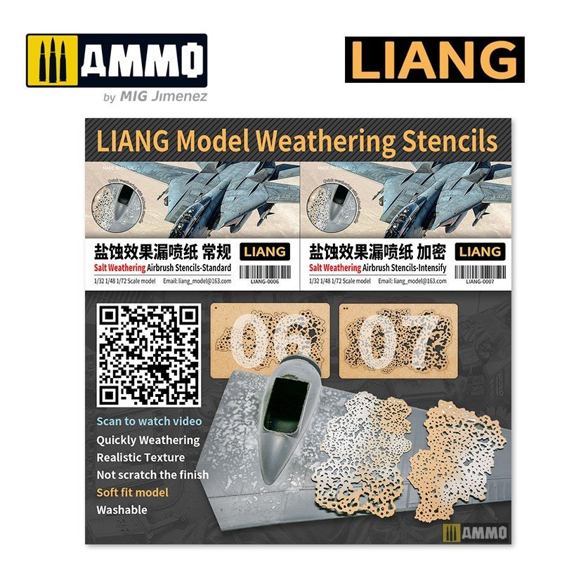 Liang 0007 Pochoirs pour aérographe Effets de vieillissement salin (Intensif) – image 2