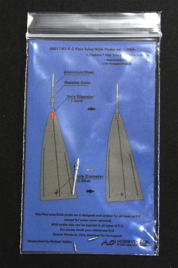 HobbyDecal MT48011V1 Ensemble de tubes Pitot F-2 1/48