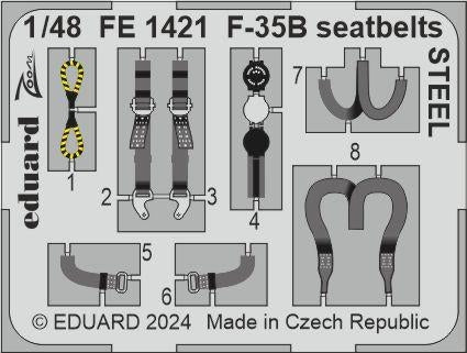 Ceintures de sécurité Eduard FE1421 F-35B en acier Tamiya 1/48