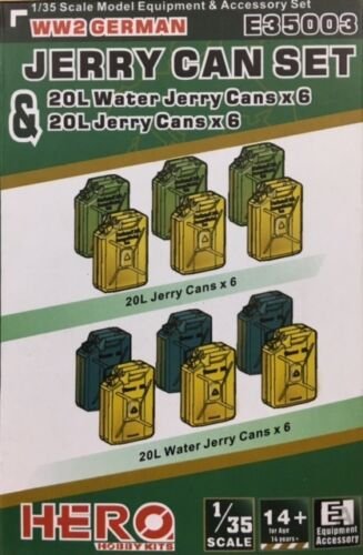 Ensemble de jerricans allemands de la Seconde Guerre mondiale Hero Hobby E35003, échelle 1/35