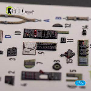KELIK K72155 F4U-1A Corsair - décalcomanies 3D intérieures pour maquette Tamiya au 1/72 – image 3