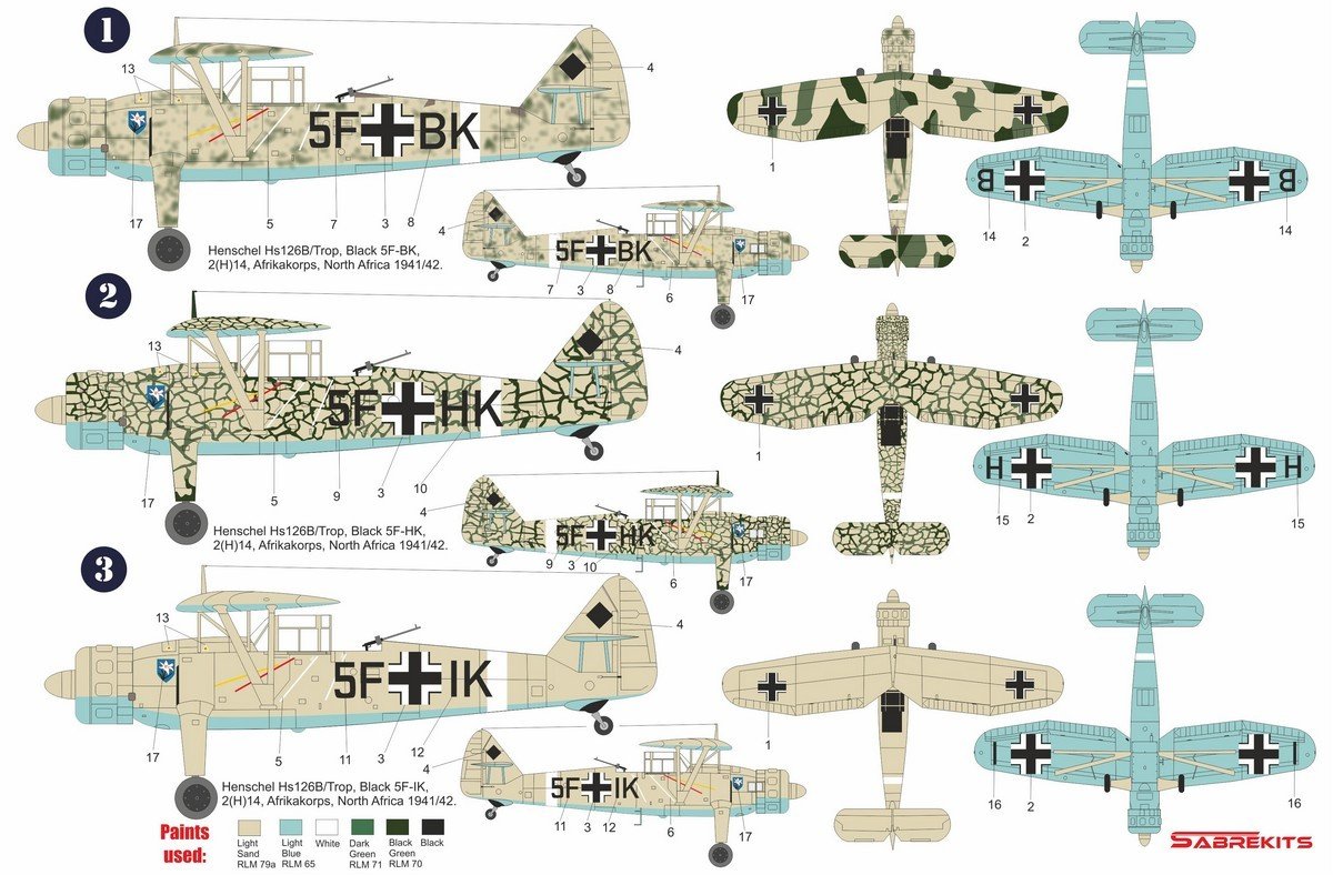 SabreKits SBK7012 Henschel Hs 126B Over Africa 1/72 – zdjęcie 2