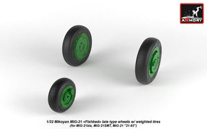 Armory Models AW32011 Roues Fishbed pour Mikoyan MiG-21 avec pneus lestés, fin de série, échelle 1/32 – immagine 3