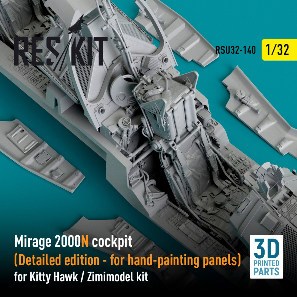 RESKIT RSU32-0140 COCKPIT MIRAGE 2000N (ÉDITION DÉTAILLÉE) POUR KITTY HAWK / ZIMIMODEL (IMPRIMÉ EN 3D) 1/32 – Bild 2