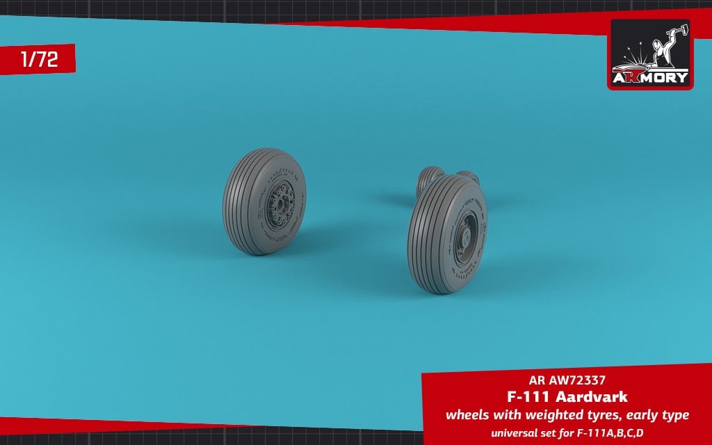 Armory Models AW72337 F-111A/B/C/D Aardvark wheels w/ weighted tires 1/72 – zdjęcie 3